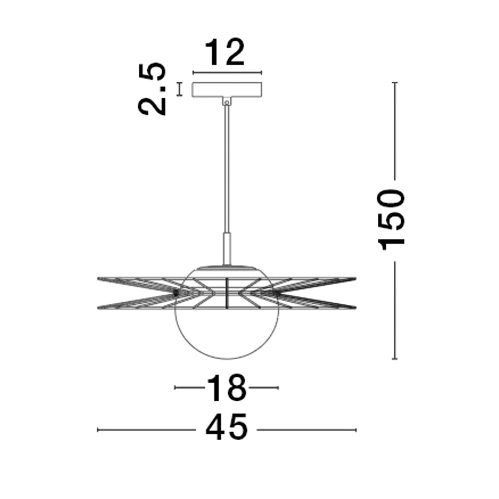 Zwarte hanglamp Ellery Ø 45cm Lyora 5212017435279