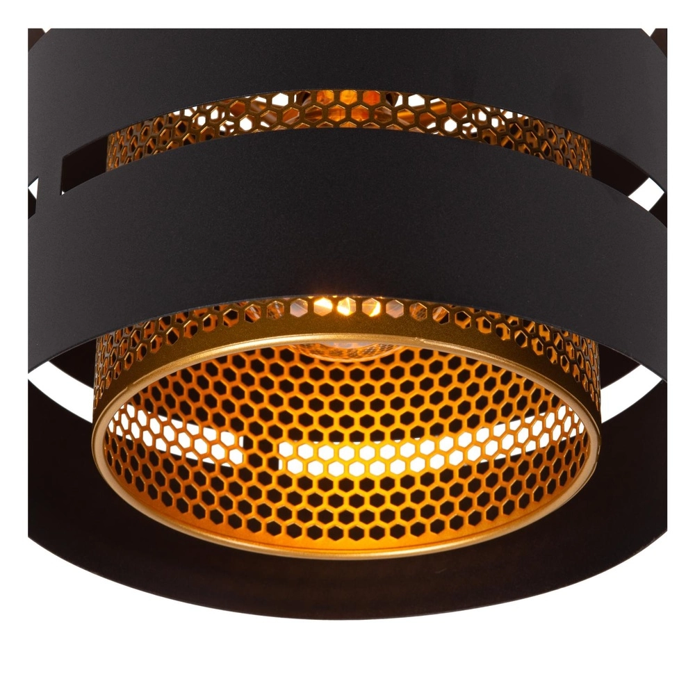 Plafondlamp Rosas Ø 26cm zwart met goud Lucide 5411212211804