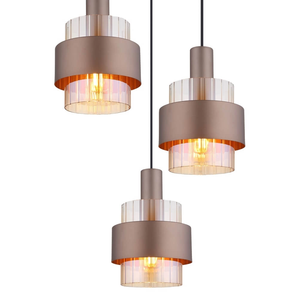 Hanglamp Milley brons Ø 45cm 3-lichts Globo 9007371465675