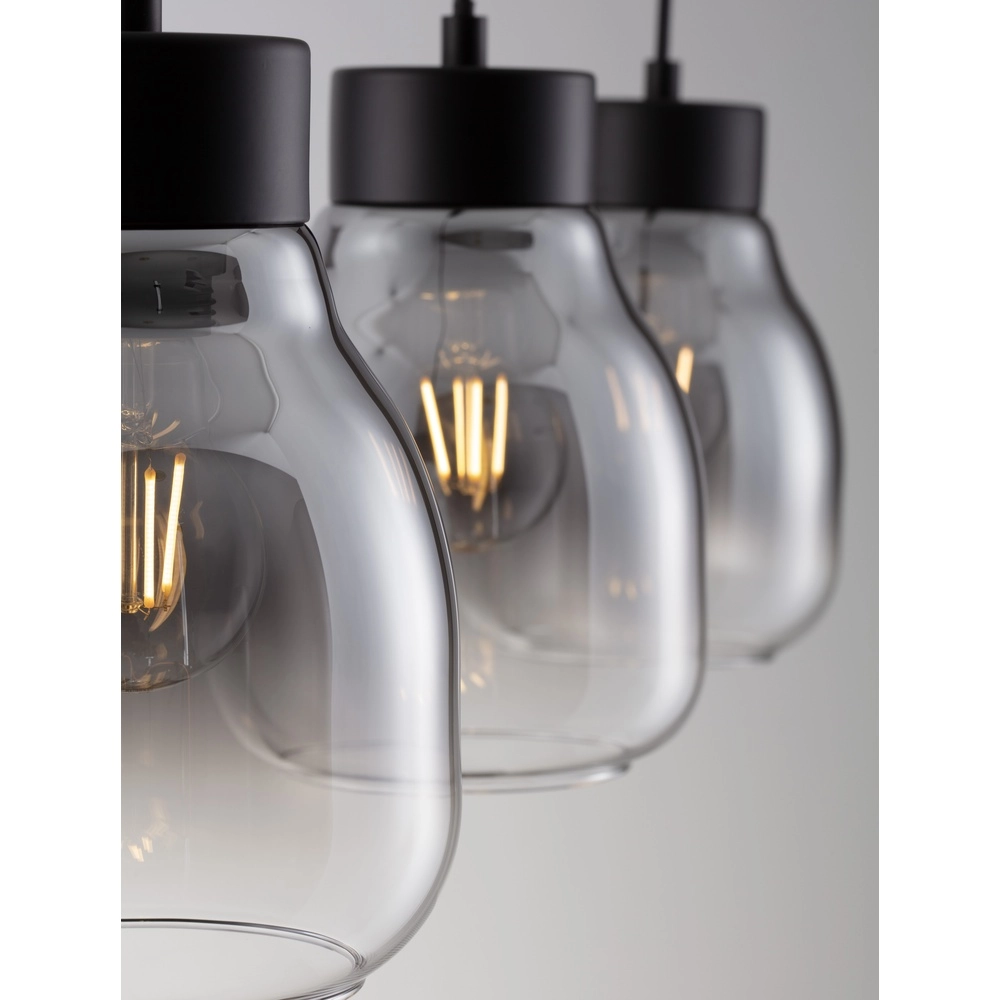 Hanglamp Blacu 3-lichts zwart recht Lyora 5212017447494