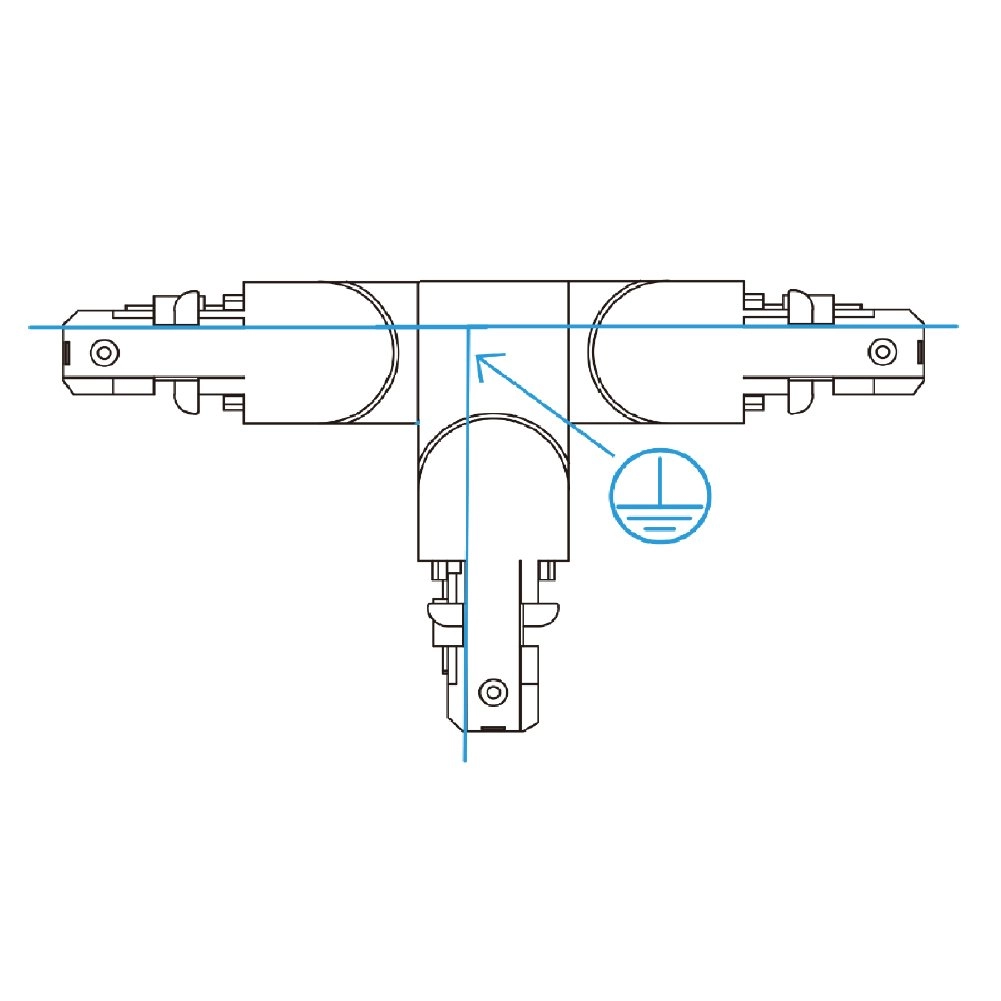 1-fase T-Connector 1 aarde links wit SLV 4024163092920