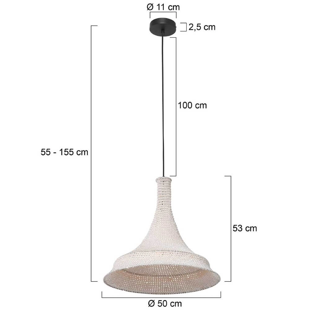 Ø 60cm hanglamp Marrakesch van wit touw Steinhauer 8712746161502
