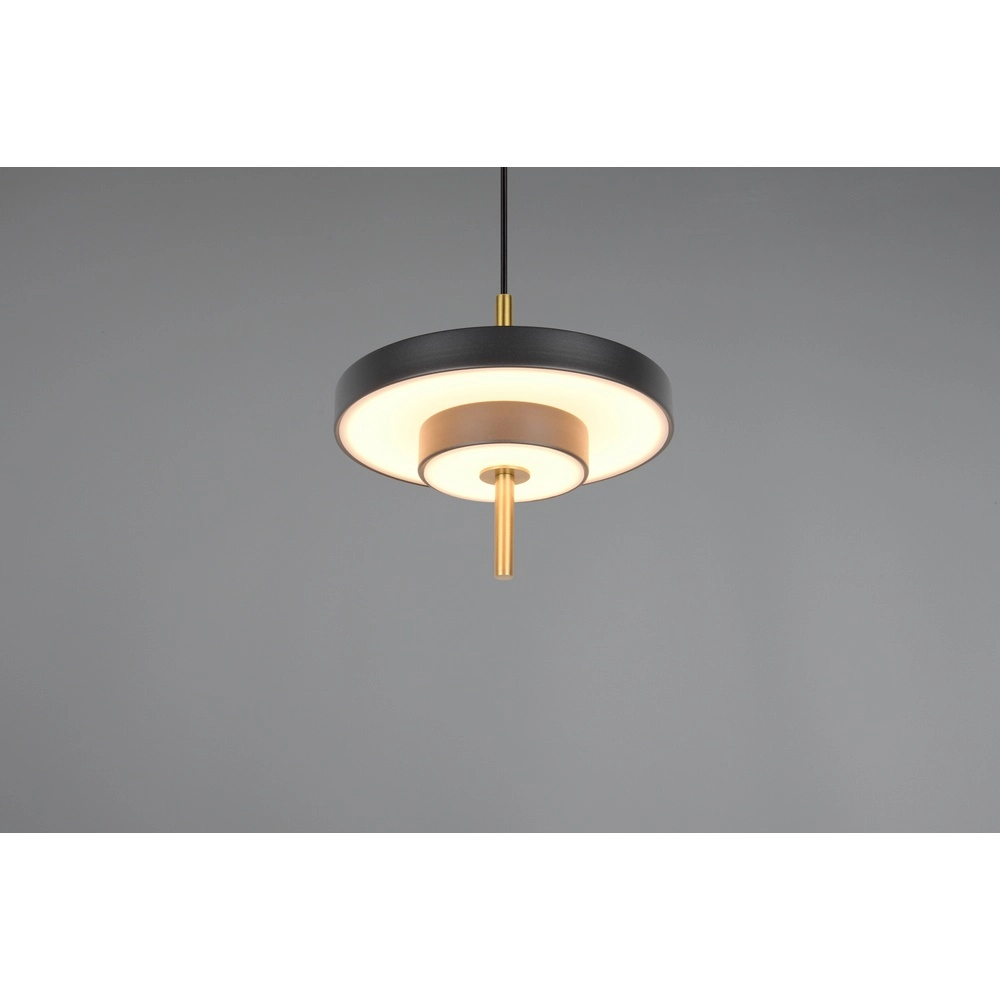 Design hanglamp Keaton zwart met goud Ø 20cm Trio 4017807653304