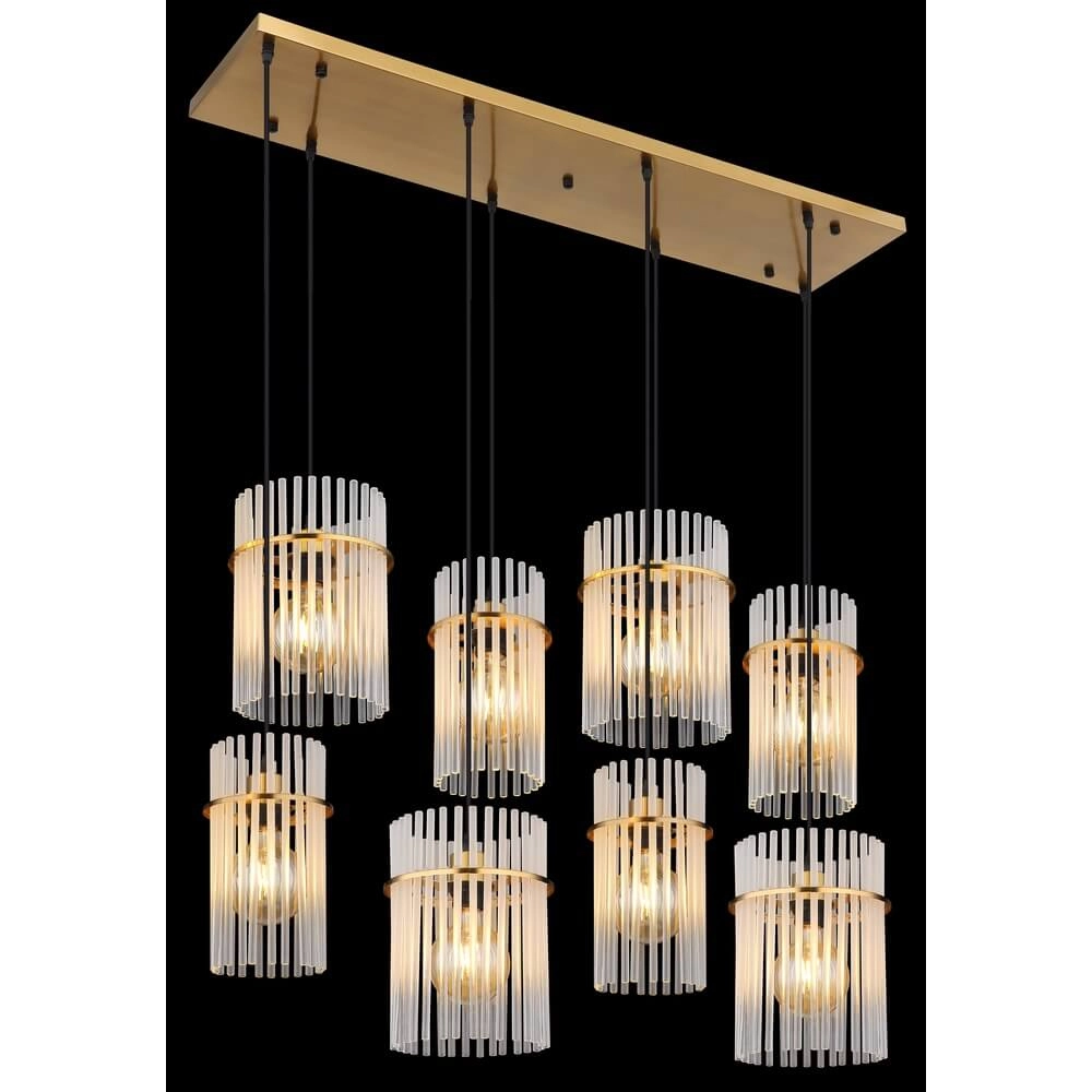 Gouden hanglamp Gorley met glas 8-lichts Globo 9007371468959