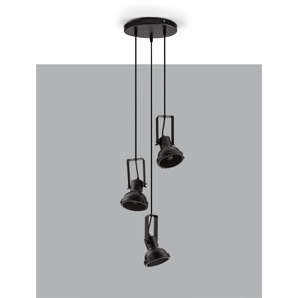 Hanglamp Ruvi 3-lichts zwart Lyora 5212017446336
