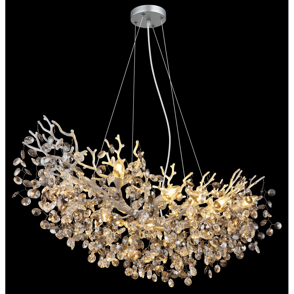 Hanglamp Queena zilvergrijs 100cm Globo 9007371531691