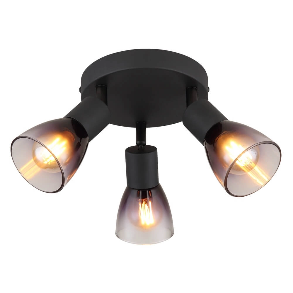 Zwarte plafondlamp Satella 3-lichts