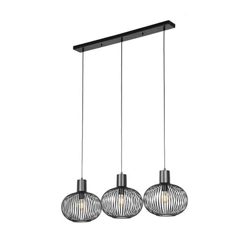 Eetkamer hanglamp Gila 3-lichts - zwart