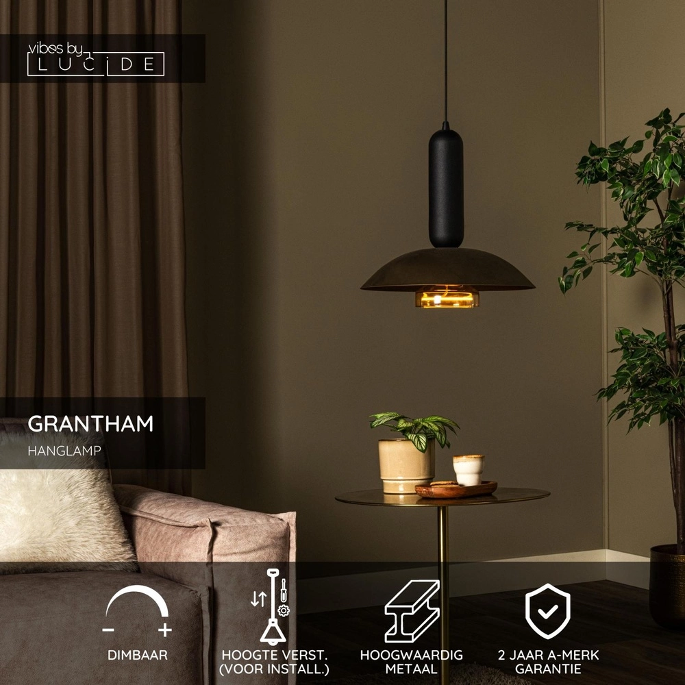 Hanglamp Grantham koffie bruin Lucide 5411212212375