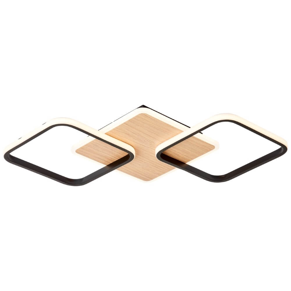 Vierkante houten plafondlamp Dennet Brilliant 4004353409653