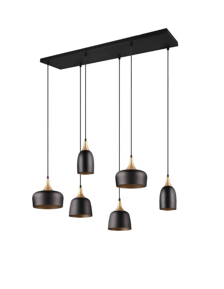 Design hanglamp Chiraz zwart 6-lichts