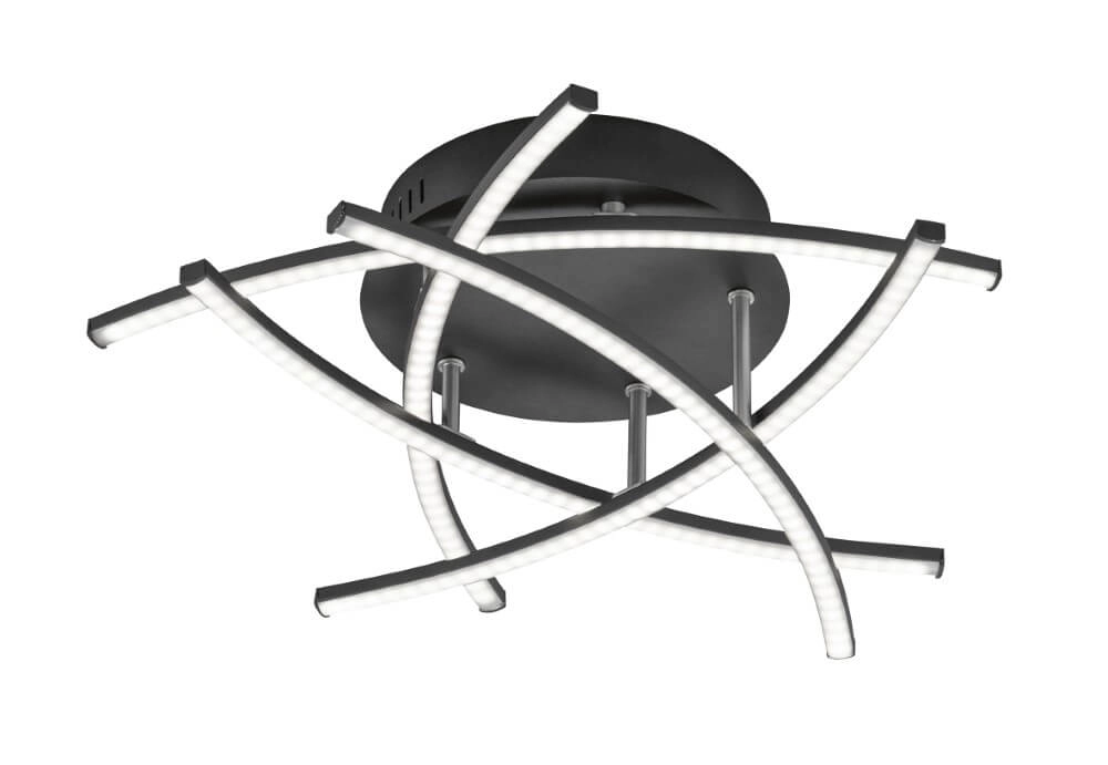 Zwarte led plafondlamp Cross TW Ø 50cm