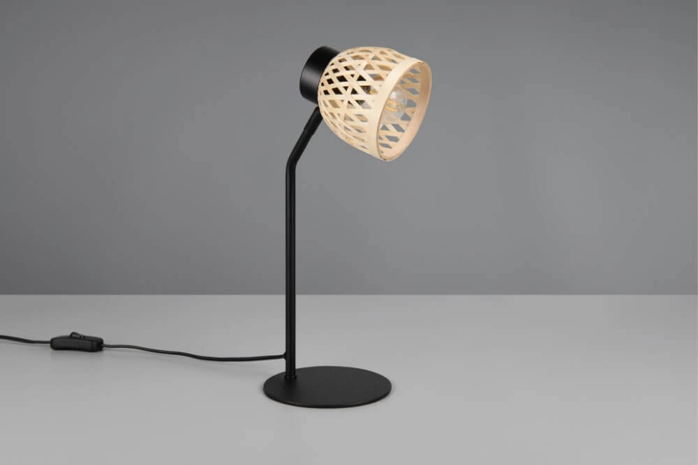 Zwarte tafellamp Laurent met crème kap Trio 4017807637571