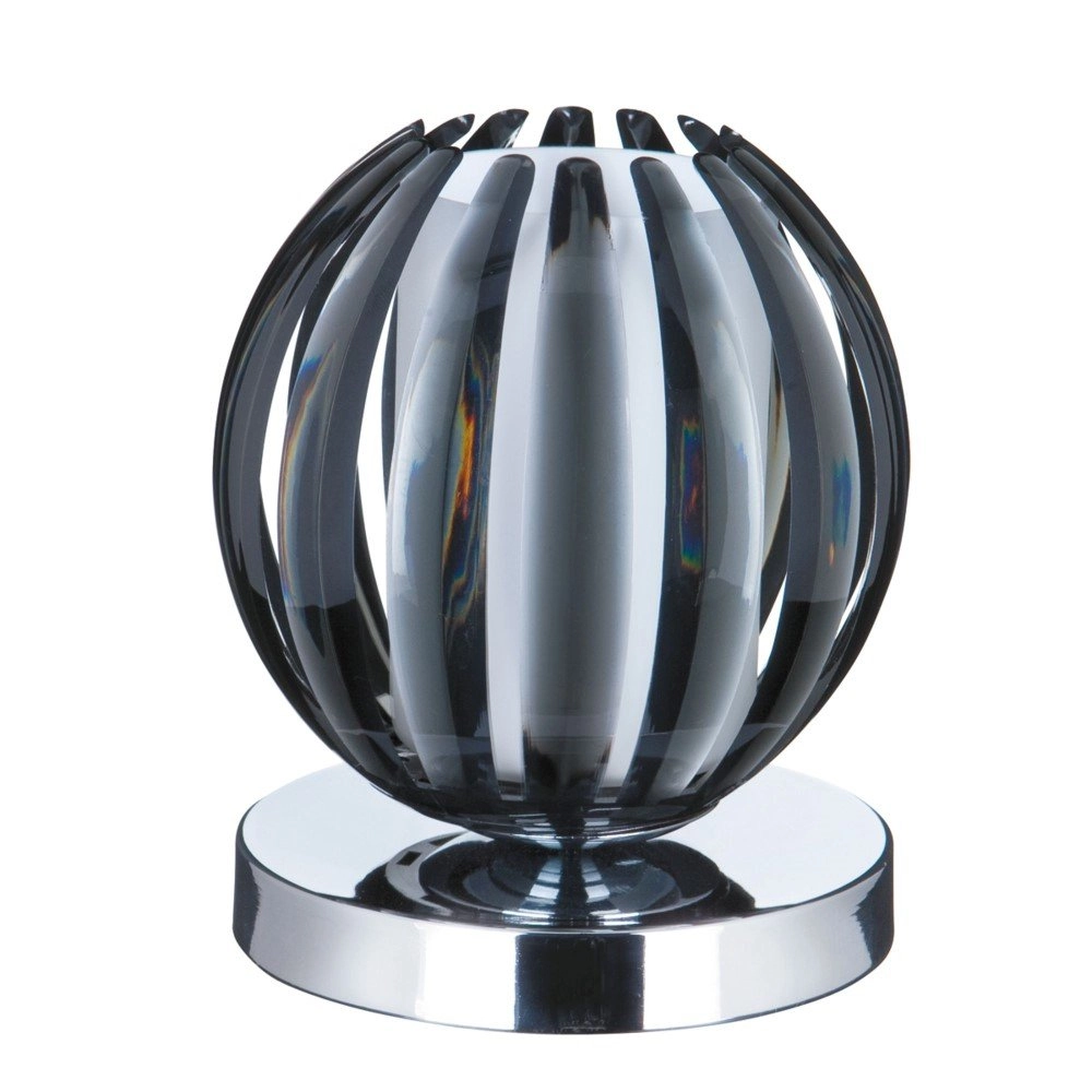 Tafellamp Claw 14cm chroom met smoke glas Tafellamp Claw 14cm chroom met smoke glas