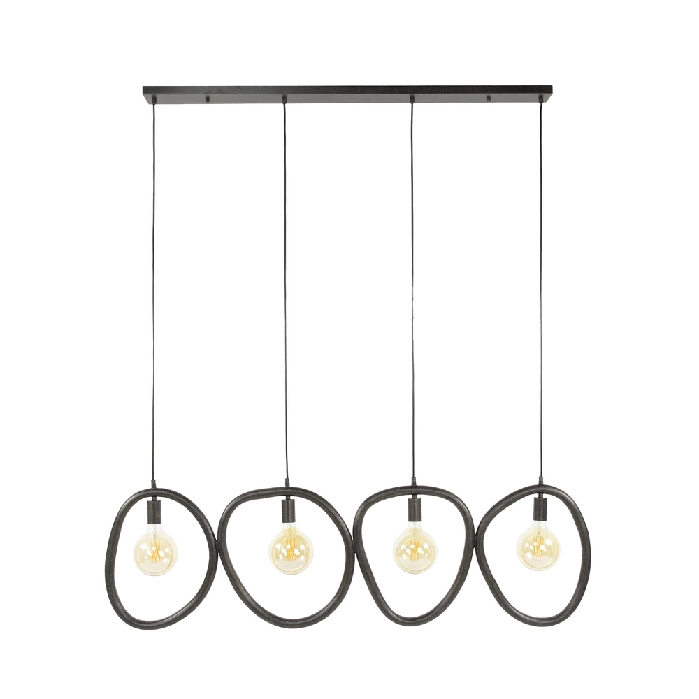 Ringen hanglamp Pebble artic zwart - 4x E27 Lyora 8716803511019