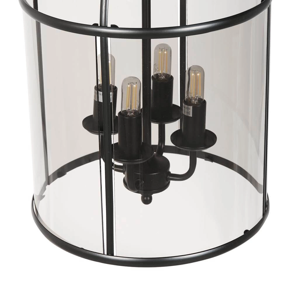 Klassieke hanglamp Pimpernel zwart 4-lichts Steinhauer 8712746174205