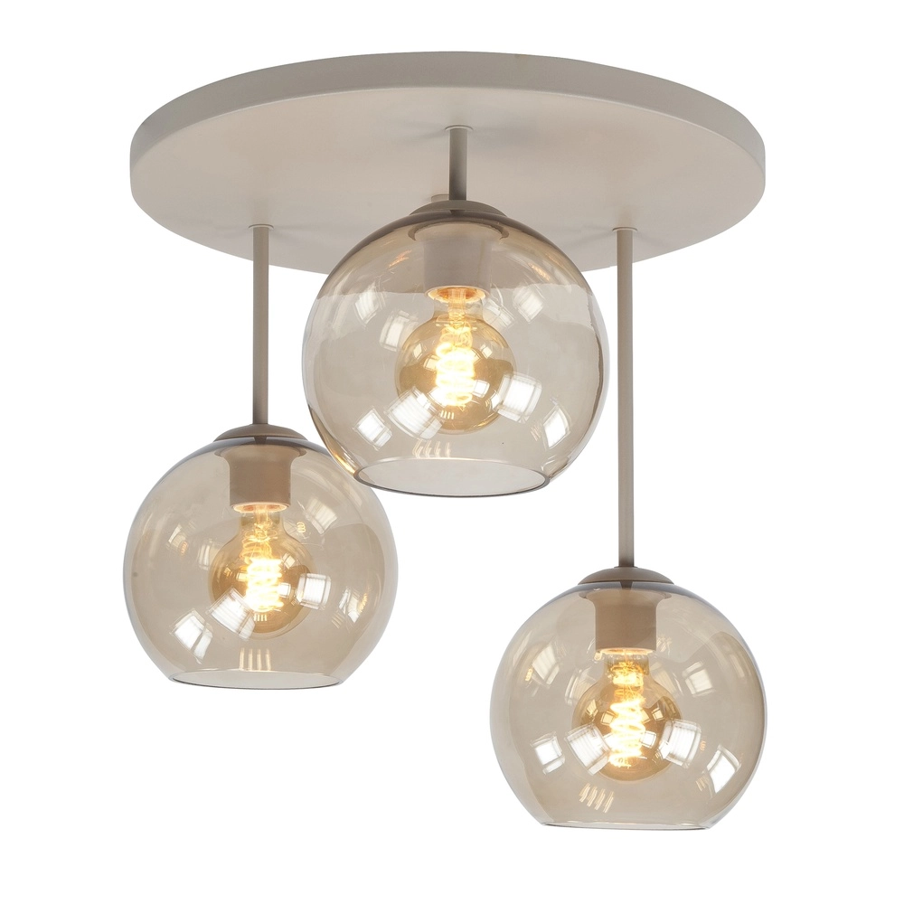 Plafondlamp design Fantasy 3-lichts zand bruin