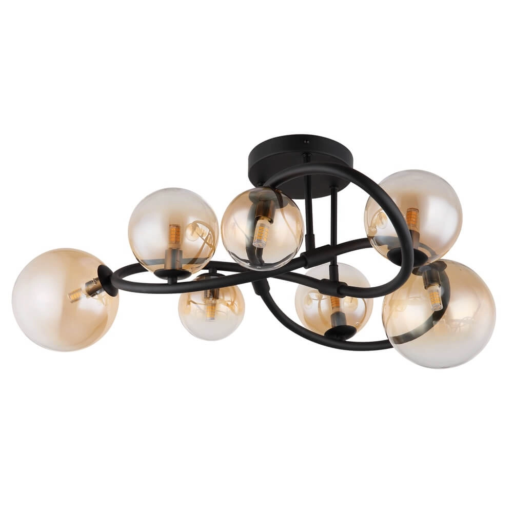 Zwarte plafondlamp Tuberius design 7-lichts Globo 9007371446445
