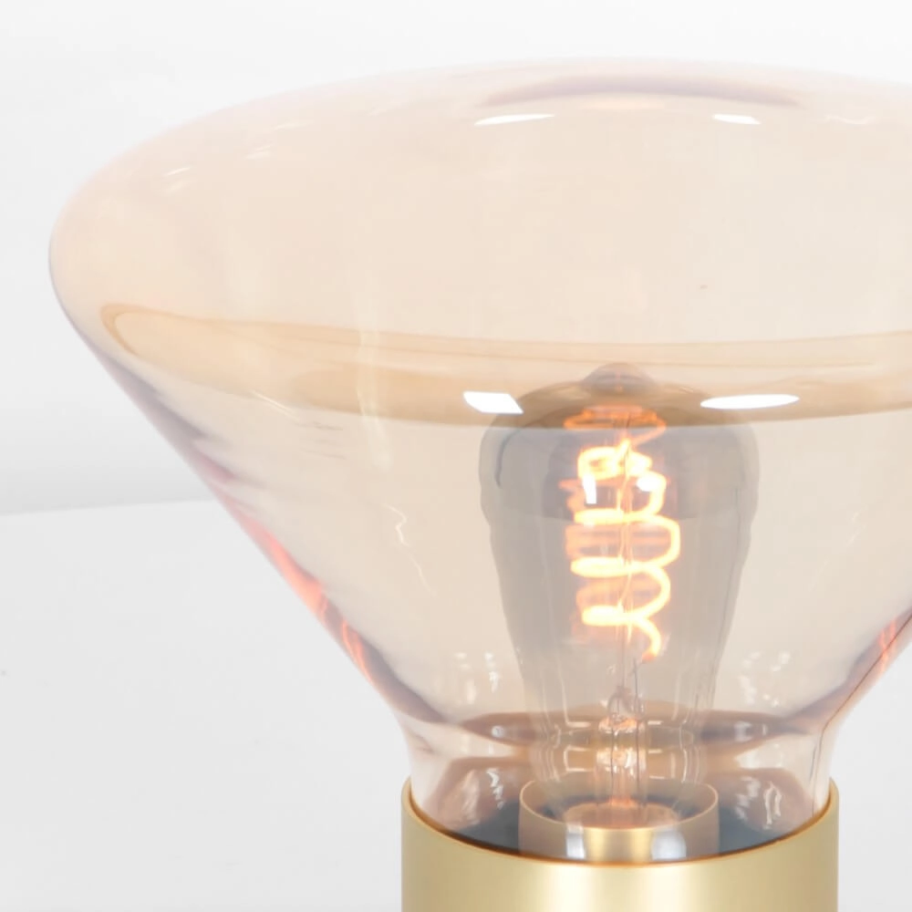 Tafellamp Ambiance goud met amber glas Steinhauer 8712746165067