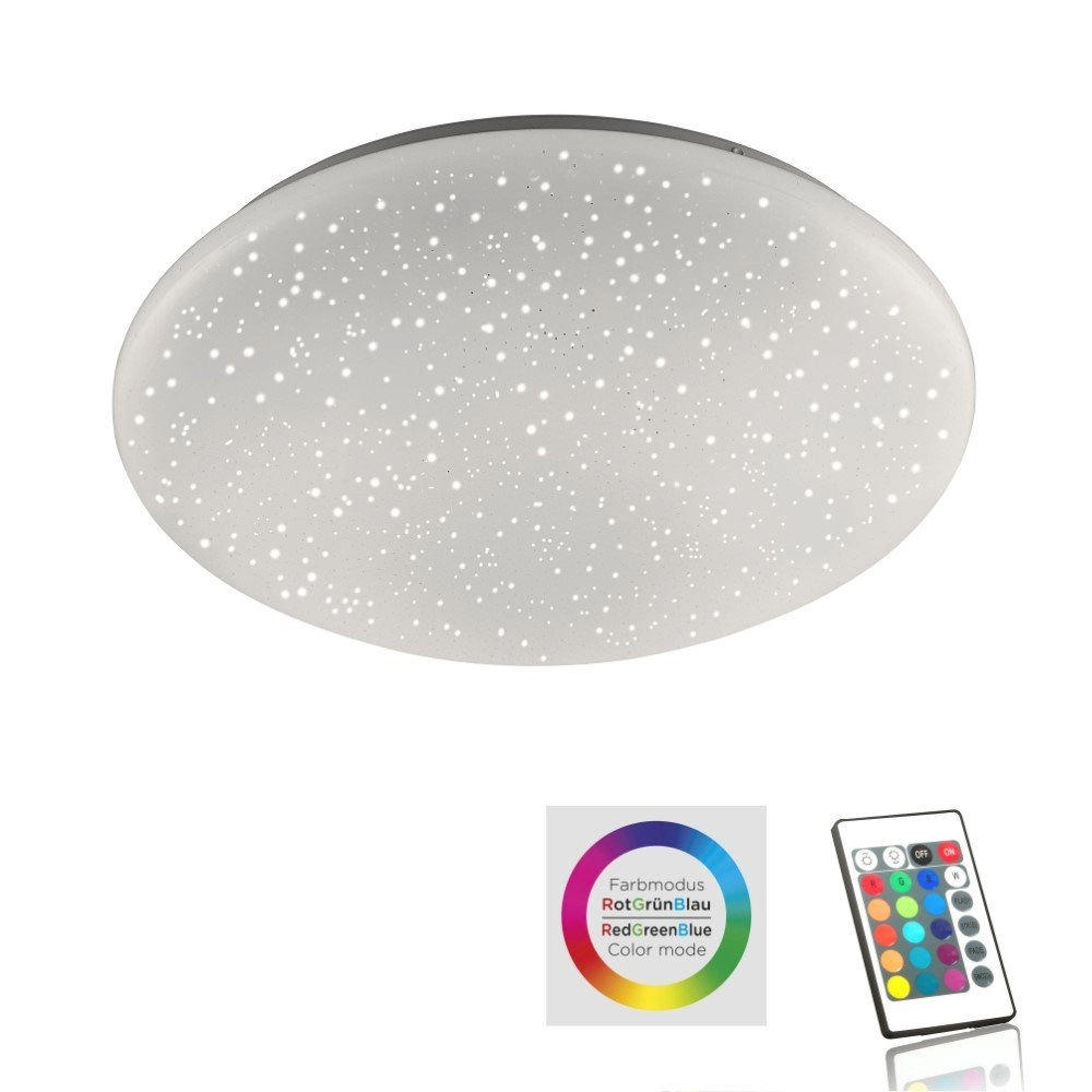 Instelbare plafonnière Skyler RGB 38cm met sterren effect Instelbare plafonnière Skyler RGB 38cm met sterren effect