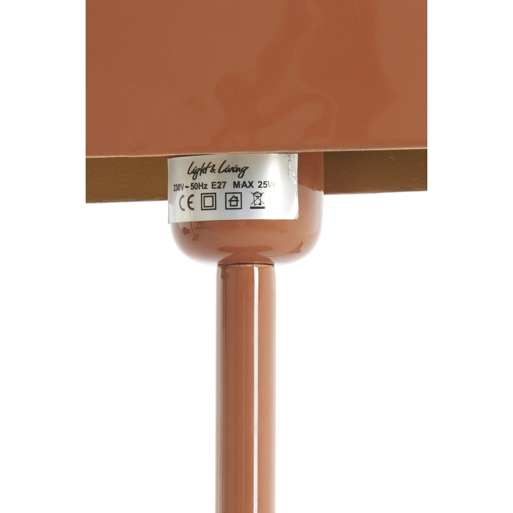 Nachtkastlamp Elenie 20x10cm - glans donker oranje Light & Living 8717807818753