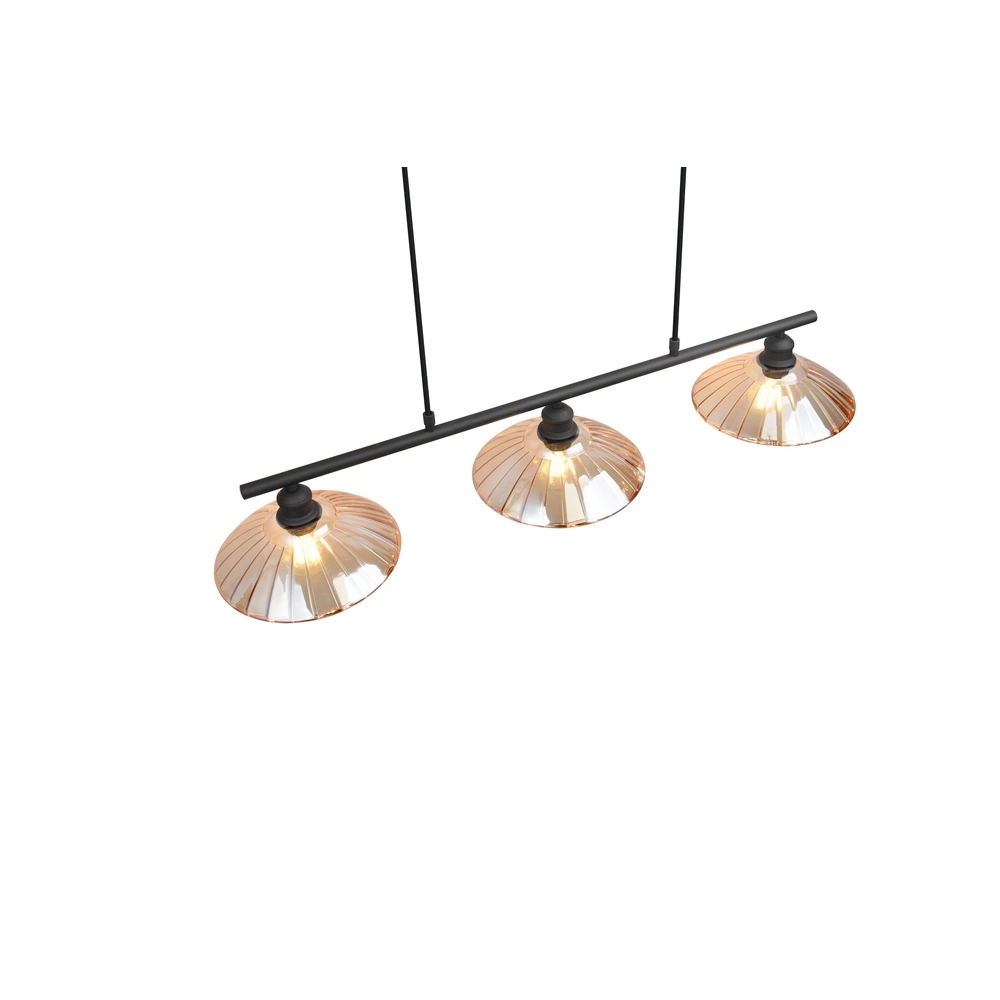 Klassieke hanglamp Eluna 3-lichts zwart Trio 4017807682502