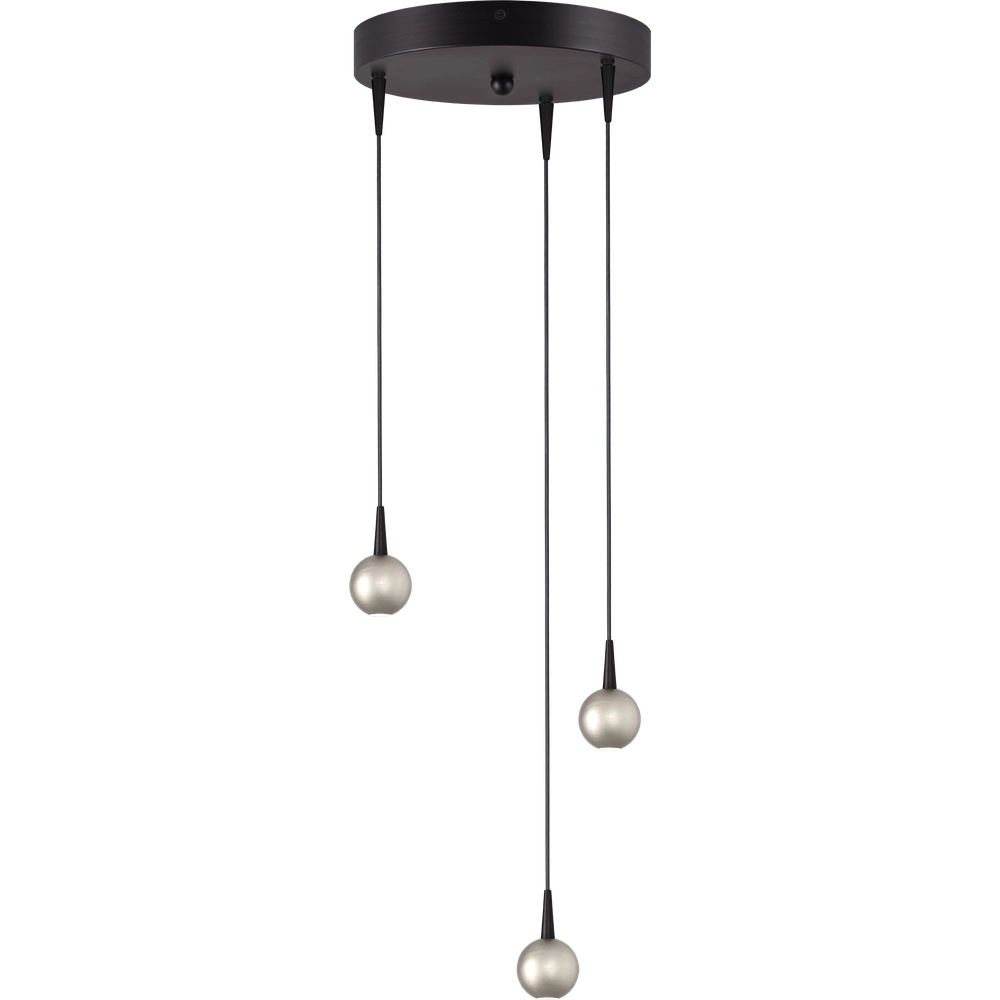 3-lichts hanglamp Talana zwart met nikkel Ø 17cm DTW