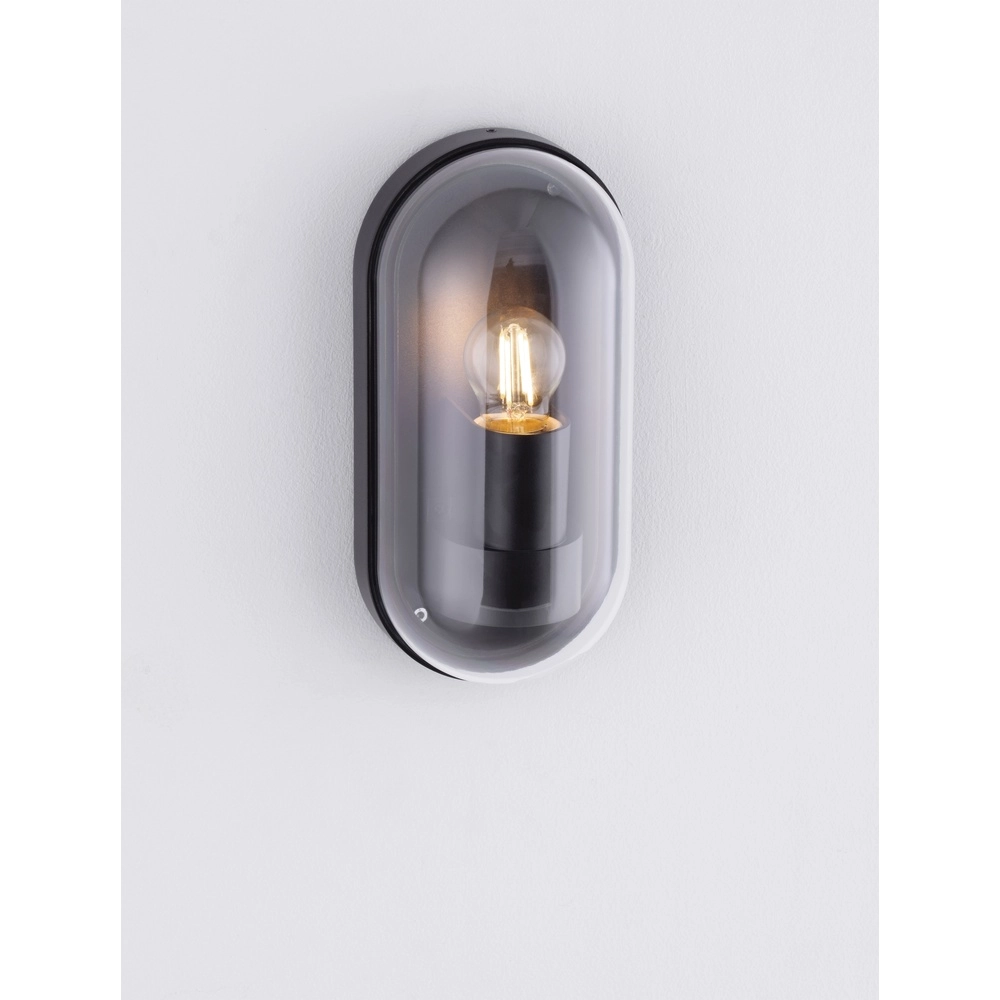 Ovale wandlamp Amel klassiek antraciet Lyora 5212017449382