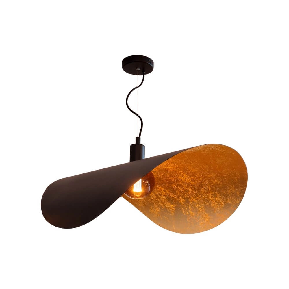 Hanglamp Saceda zwart met goud Hanglamp Saceda zwart met goud