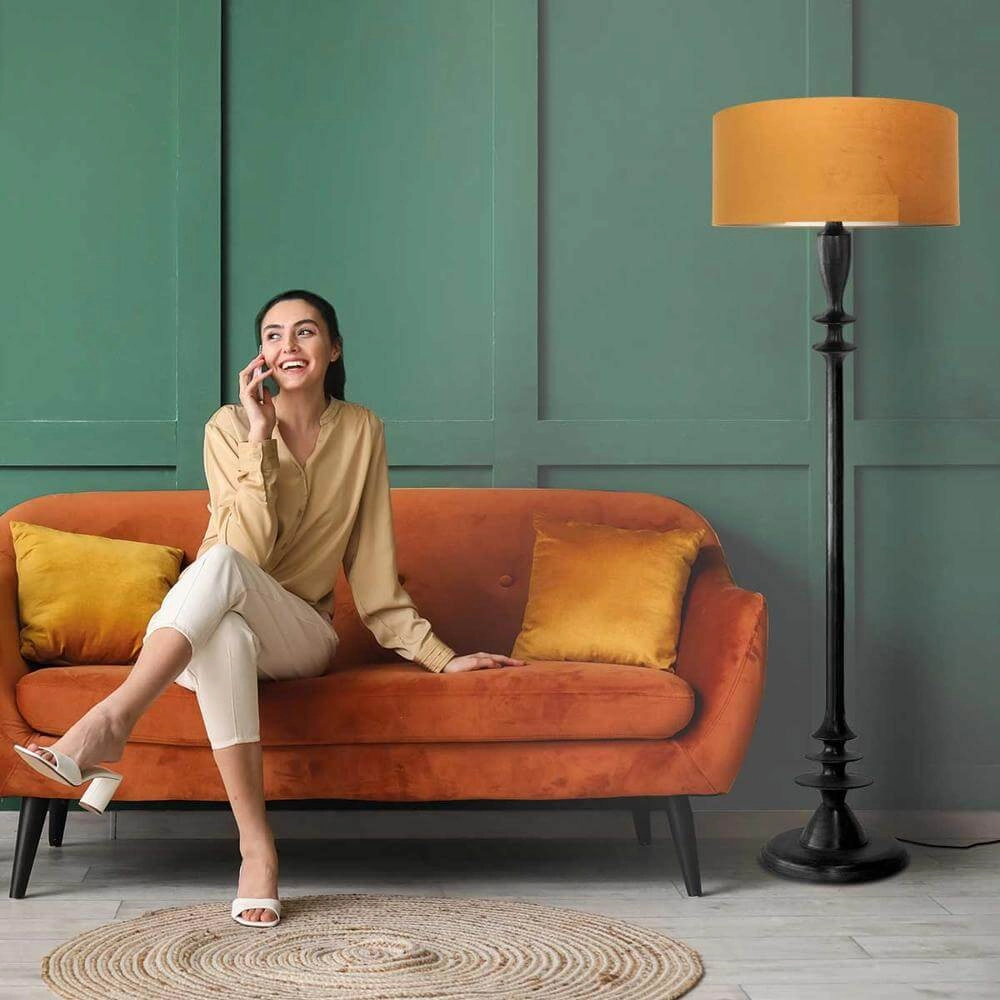 Vloerlamp Bois met gouden kap Steinhauer 8712746172768