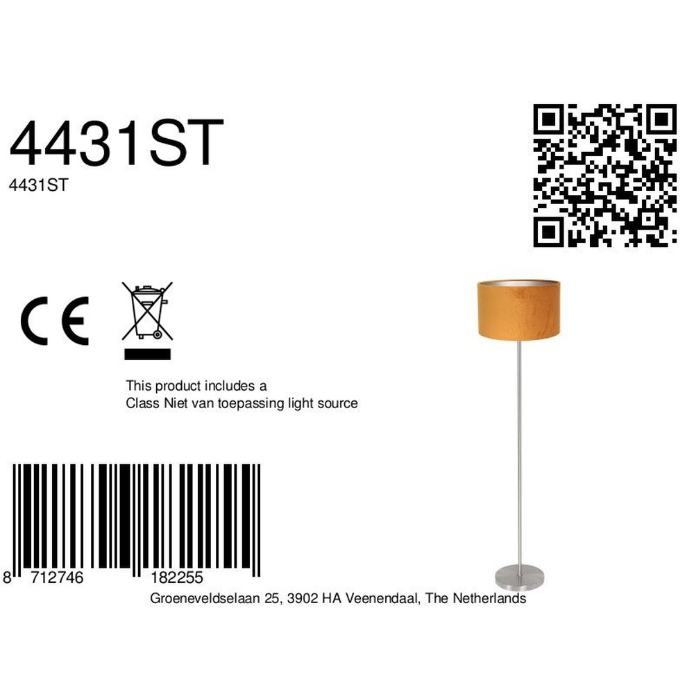 Vloerlamp Noor met gouden kap Steinhauer 8712746182255