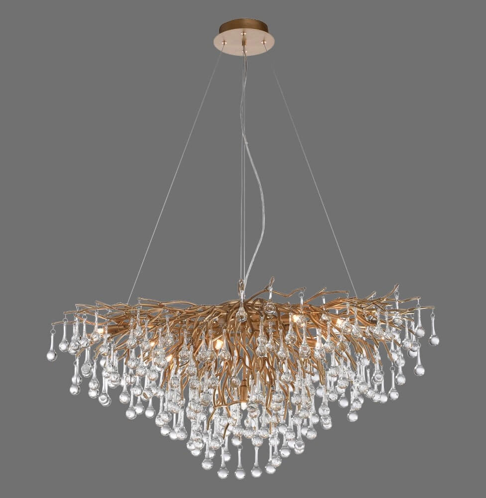 Unieke kroonluchter Icicle antiek messing Paul Neuhaus 4012248352120