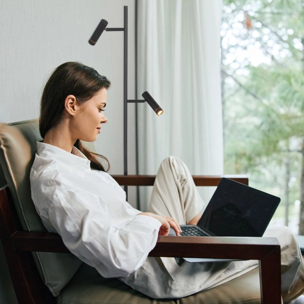 Vloerlamp 2-lichts Lumo zwart Steinhauer 8712746184686