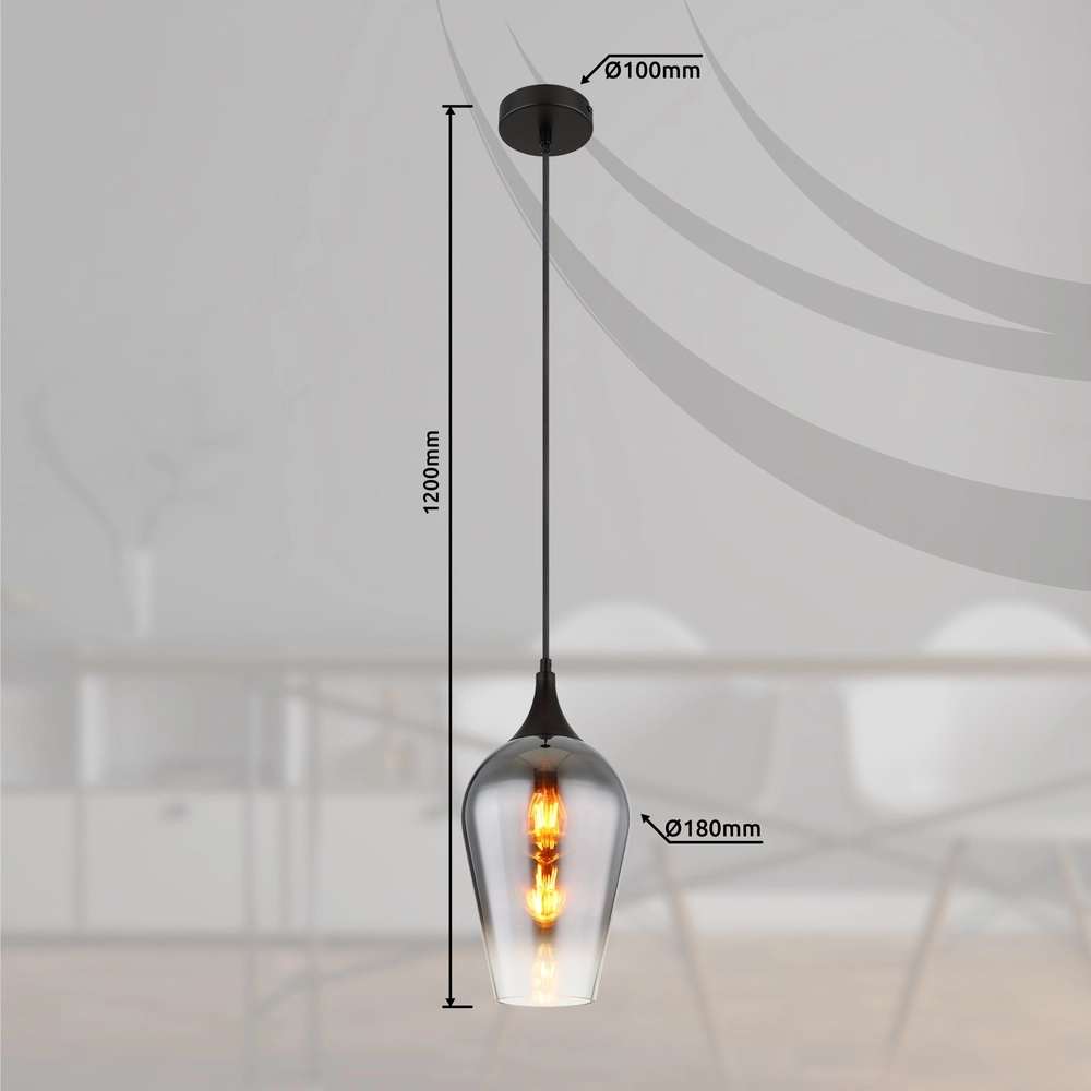 Hanglamp Lavus smoke glas Globo 9007371450008