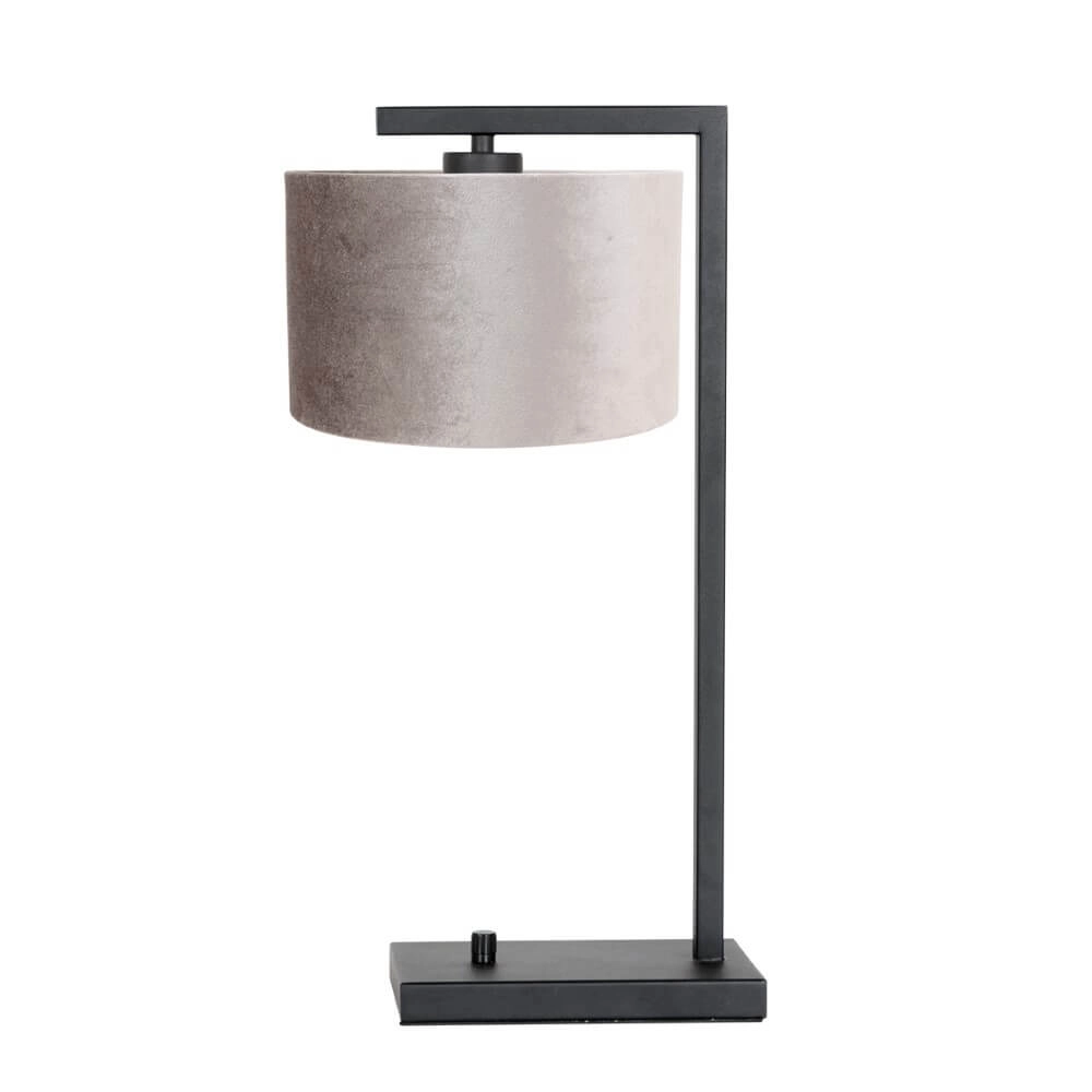 Tafellamp Stanger zwart met grijs velvet Steinhauer 8712746152098