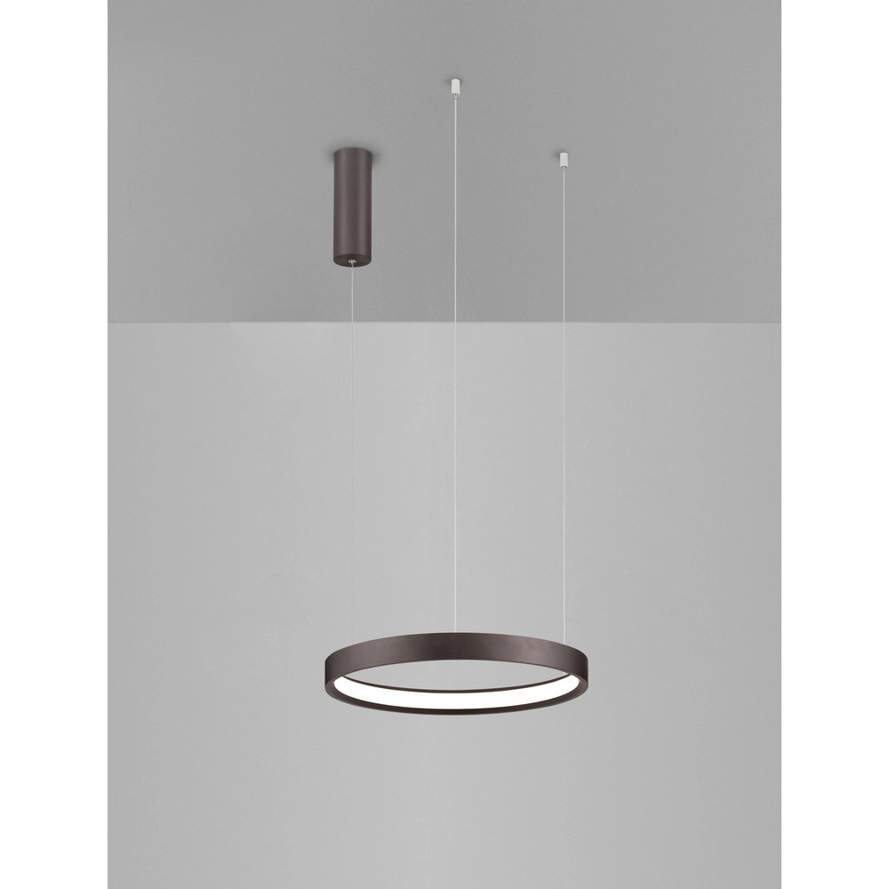 Strakke hanglamp Perrine Ø 40cm koffie bruin