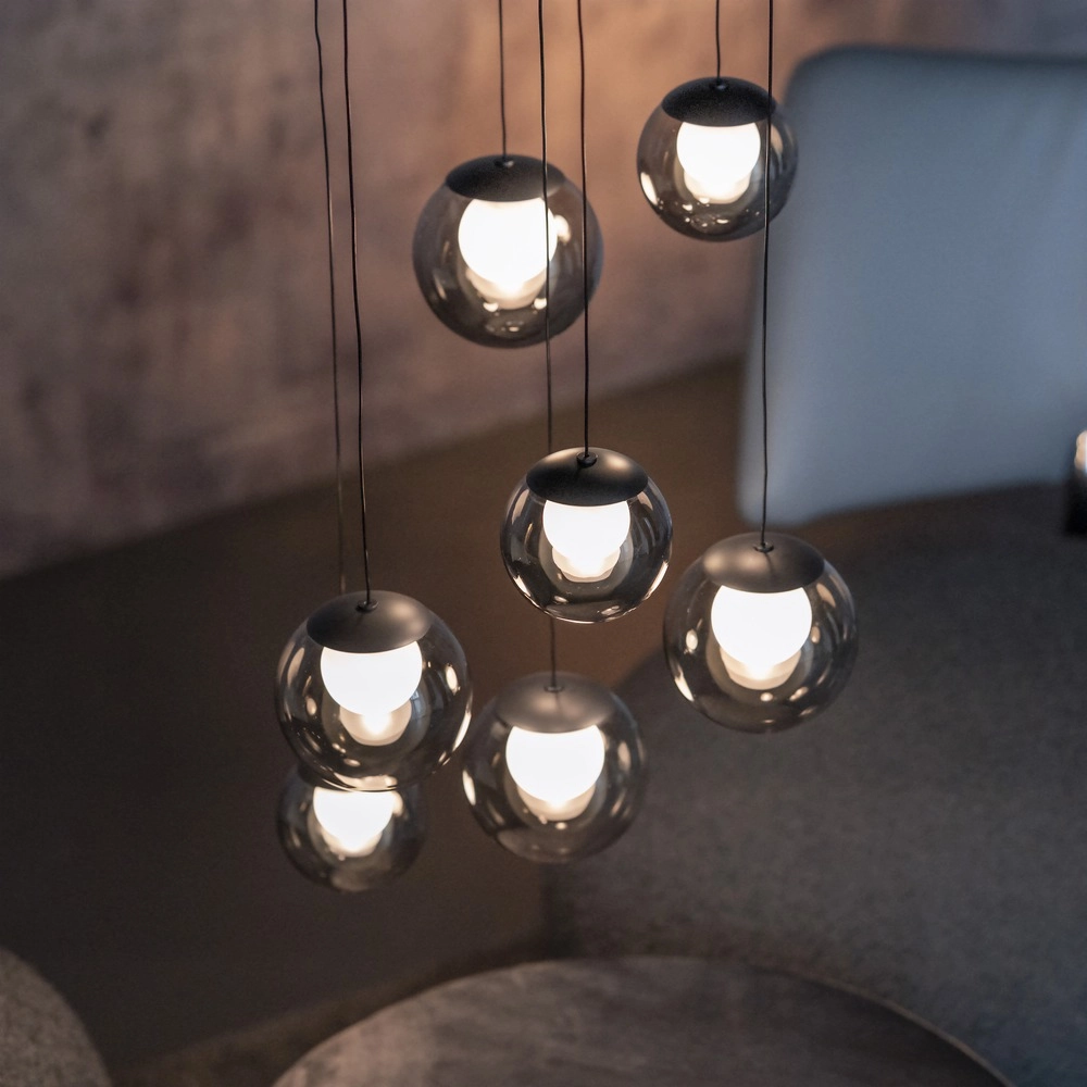 7-lichts hanglamp Pure Popup mystic grey Paul Neuhaus 4012248396674