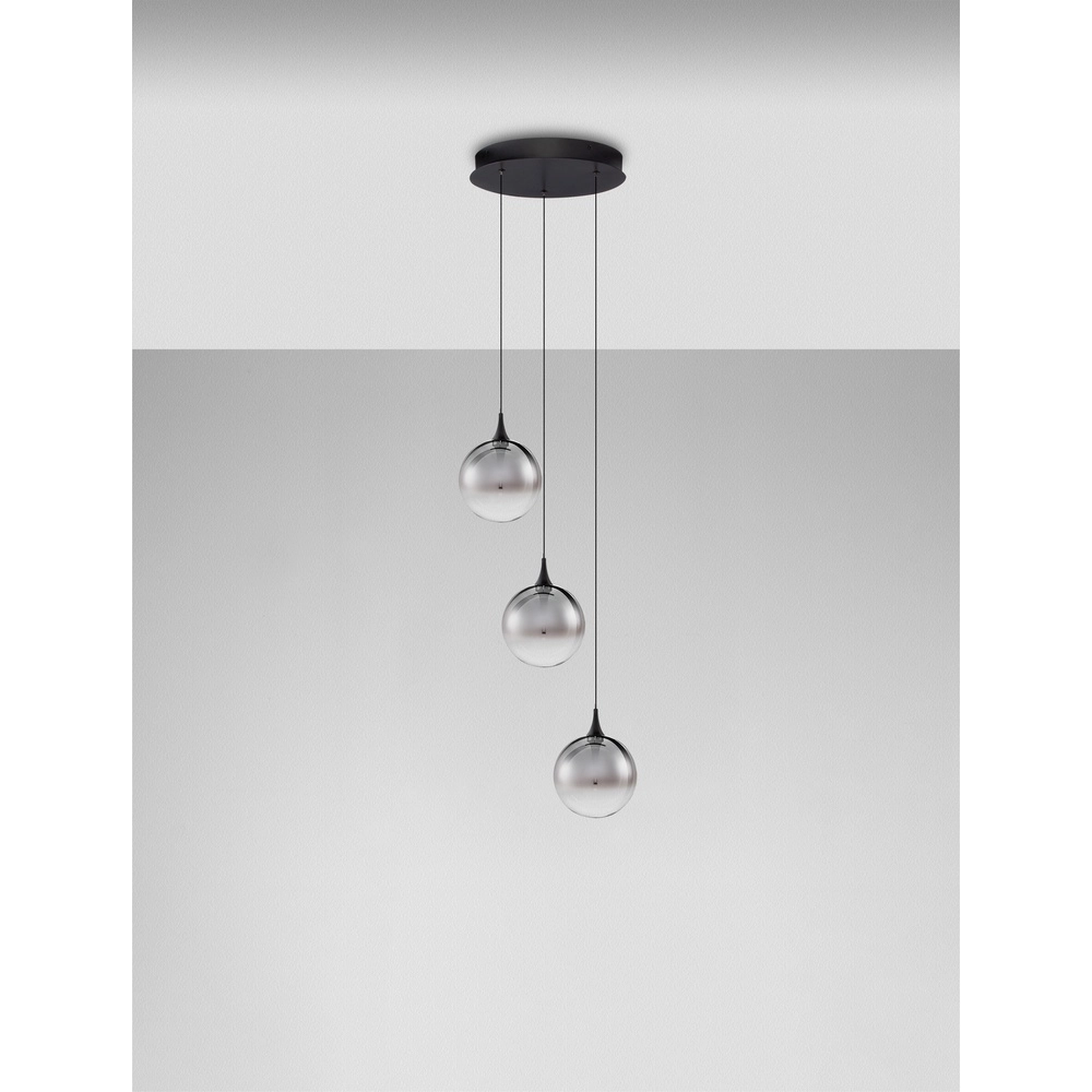 Pendant lamp Orenda 3-light smoke glass Lyora 5212017477620