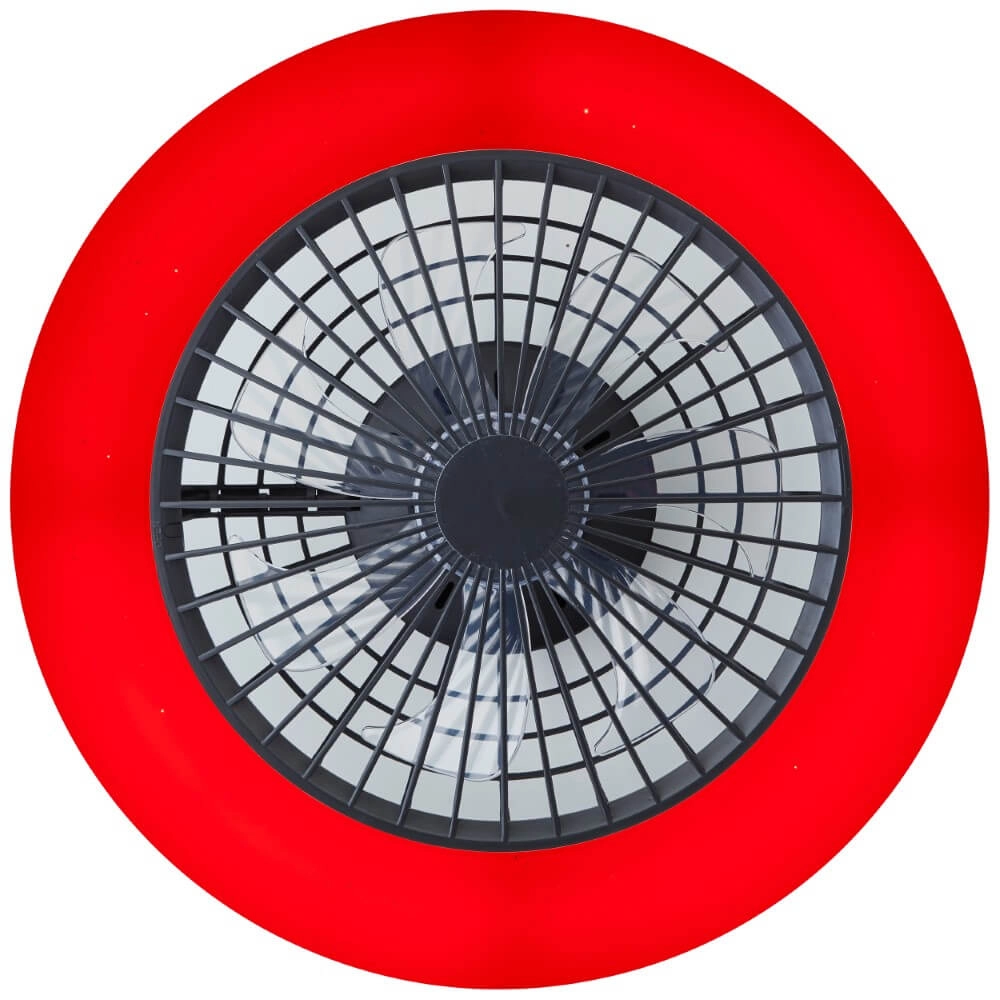 Zwarte ventilator Salerno met RGB functie Brilliant 4004353435881