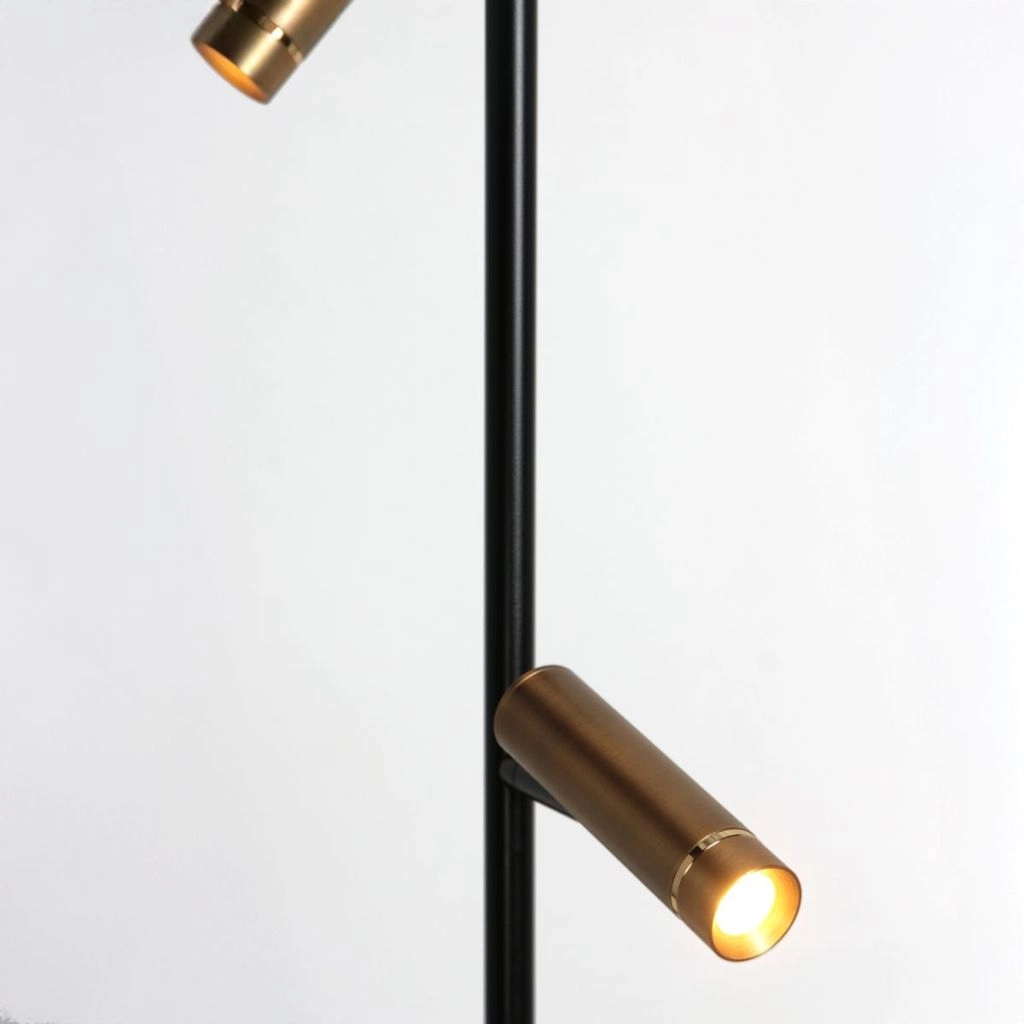 Vloerlamp 2-lichts Lumo zwart met goud Steinhauer 8712746184662