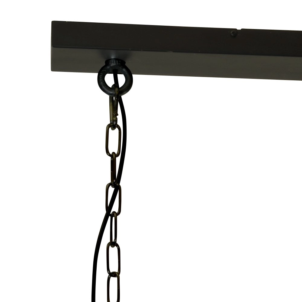 Landelijke eettafellamp Industria 2x27 2-lichts zwart met bruin Masterlight 8718121231501