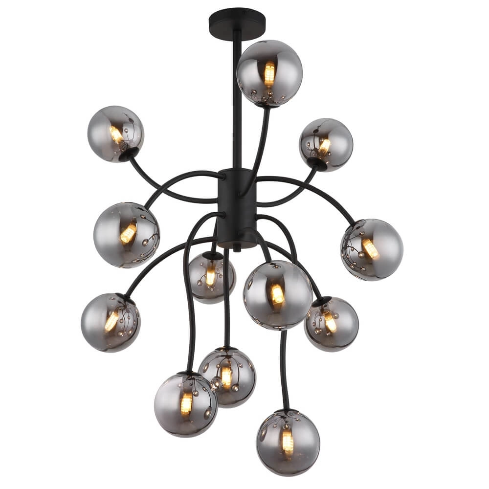 Zwarte plafondlamp Riha 12-lichts