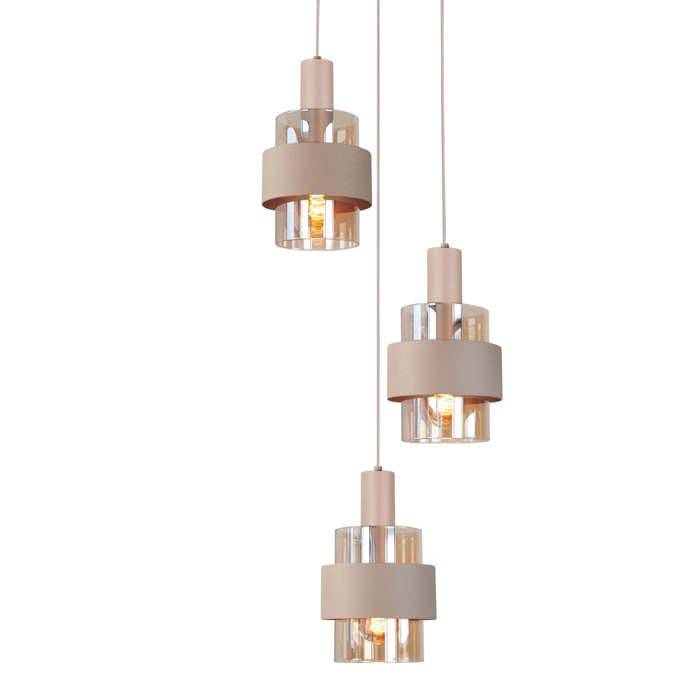 3-lichts hanglamp Marrone zand bruin Highlight 8718379051357