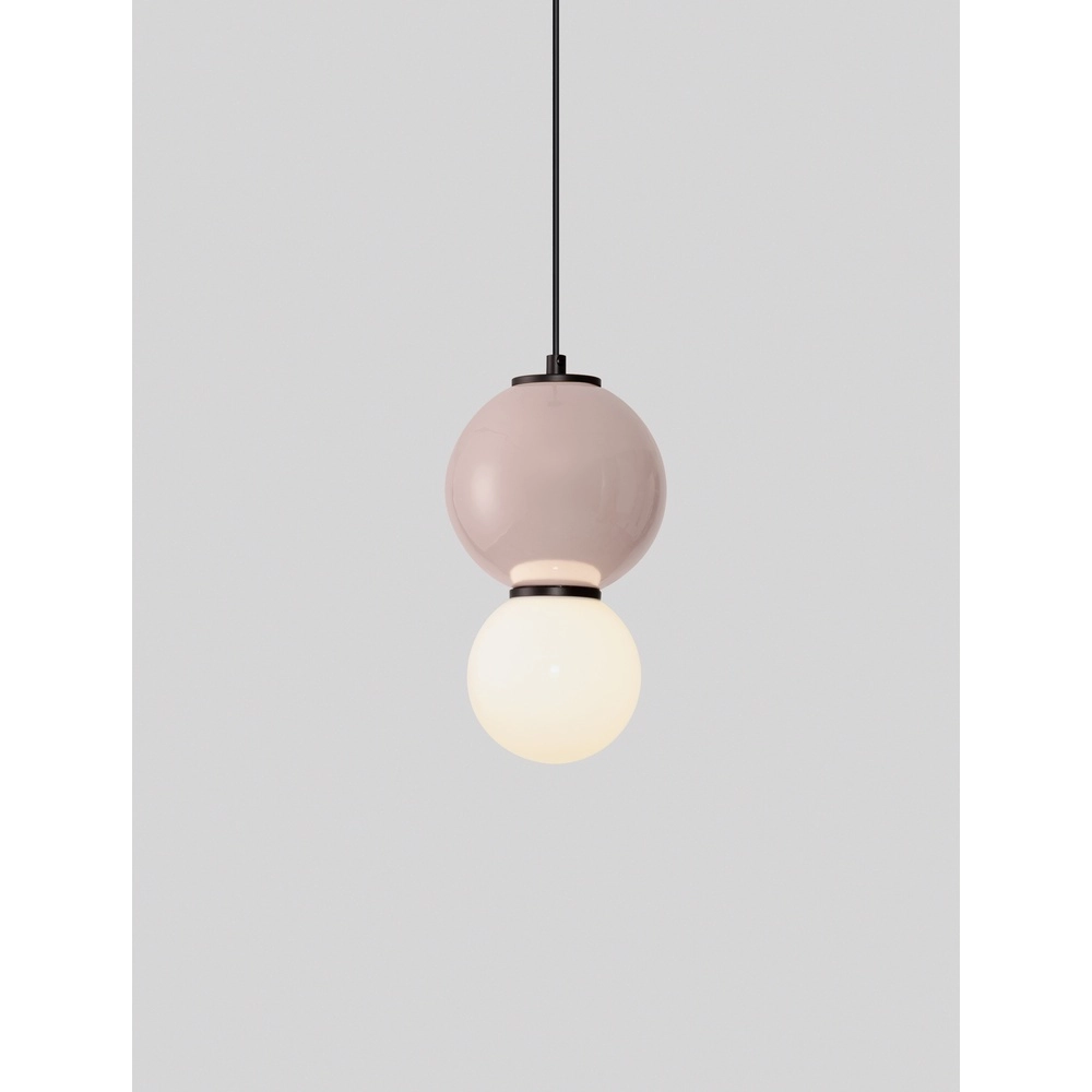 Pendant lamp Noesis Ø 15cm mocha brown with white Lyora 5212017483713