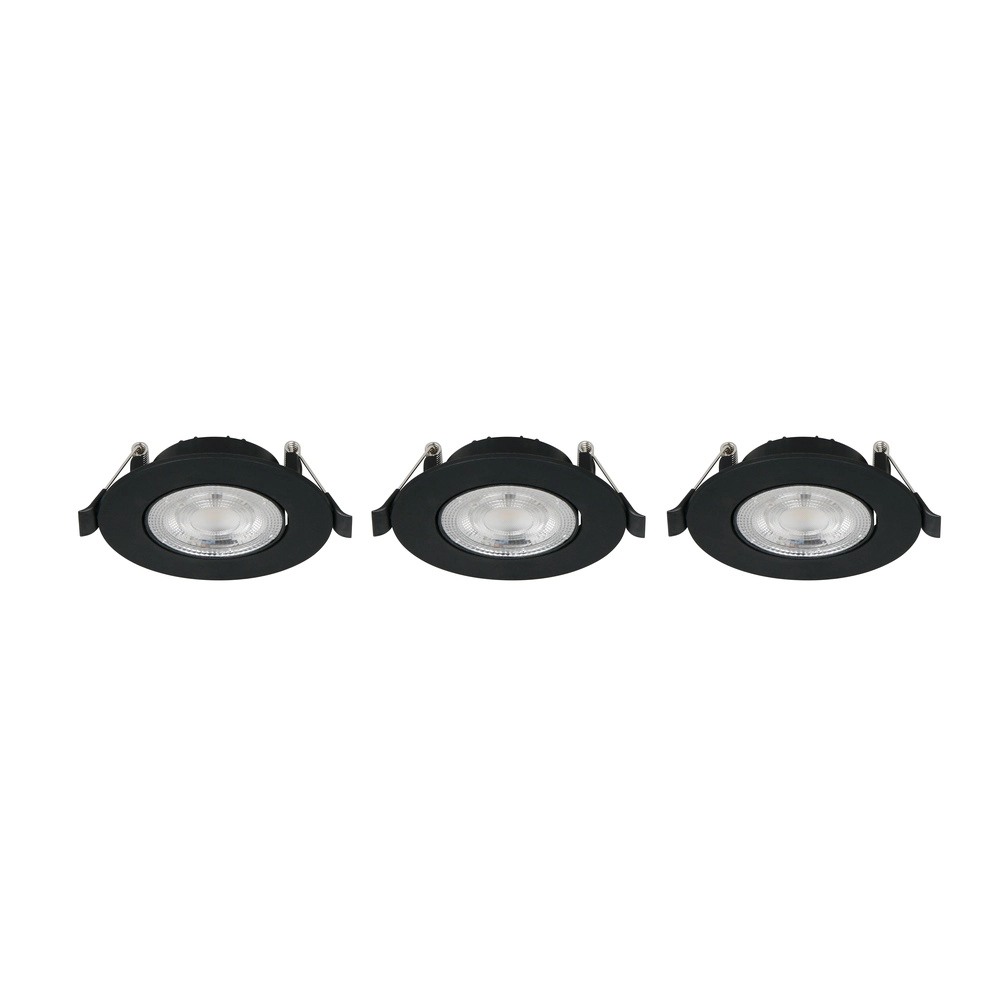 Set van 3 inbouwspot Altai zwart
