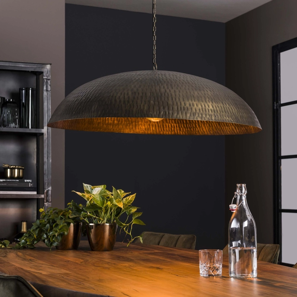 Metalen ronde hanglamp Cupola Ø 90cm - koper brons