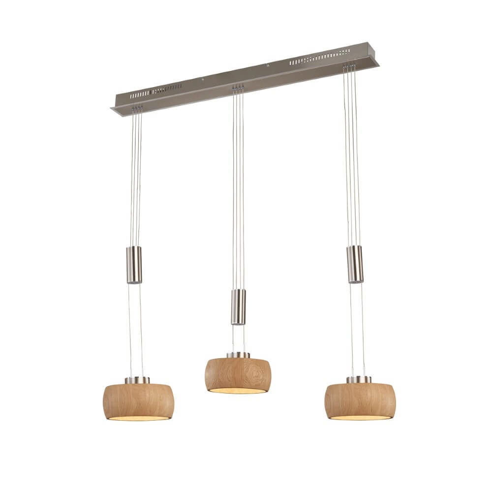 3-lichts hanglamp Shine-Wood led 3-lichts hanglamp Shine-Wood led