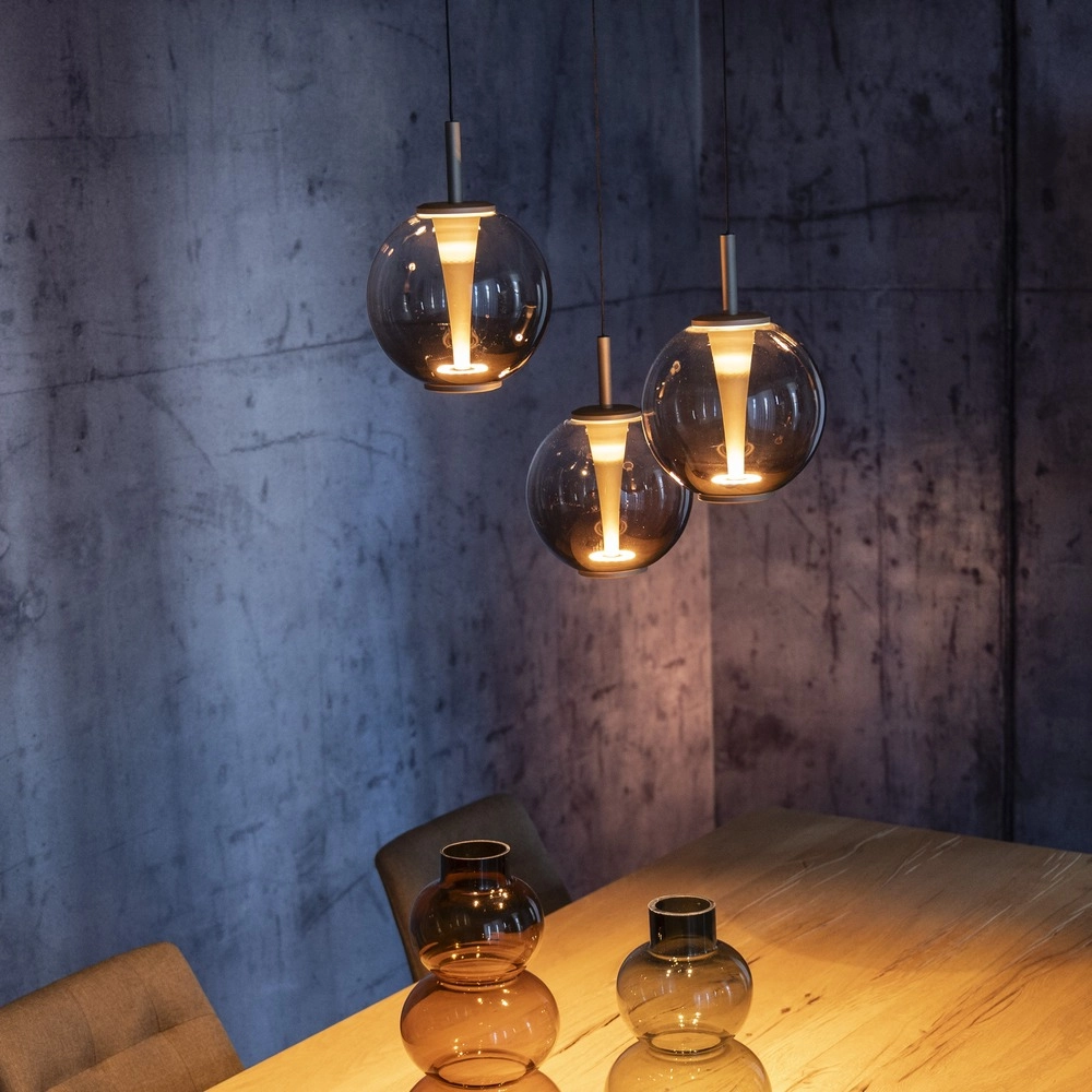 Vide hanglamp Pure E-Infinty bronce met amber glas Paul Neuhaus 4012248398166