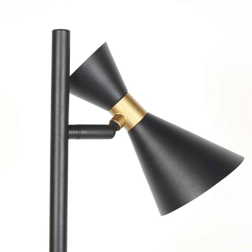 Design vloerlamp Preto zwart met goud Steinhauer 8712746176315