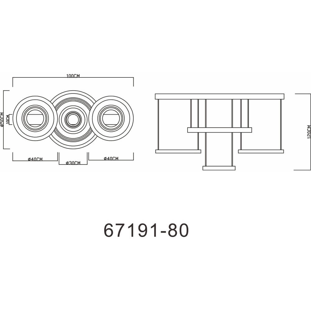Hanglamp design Blasius 100 x 50cm Globo 9007371425631